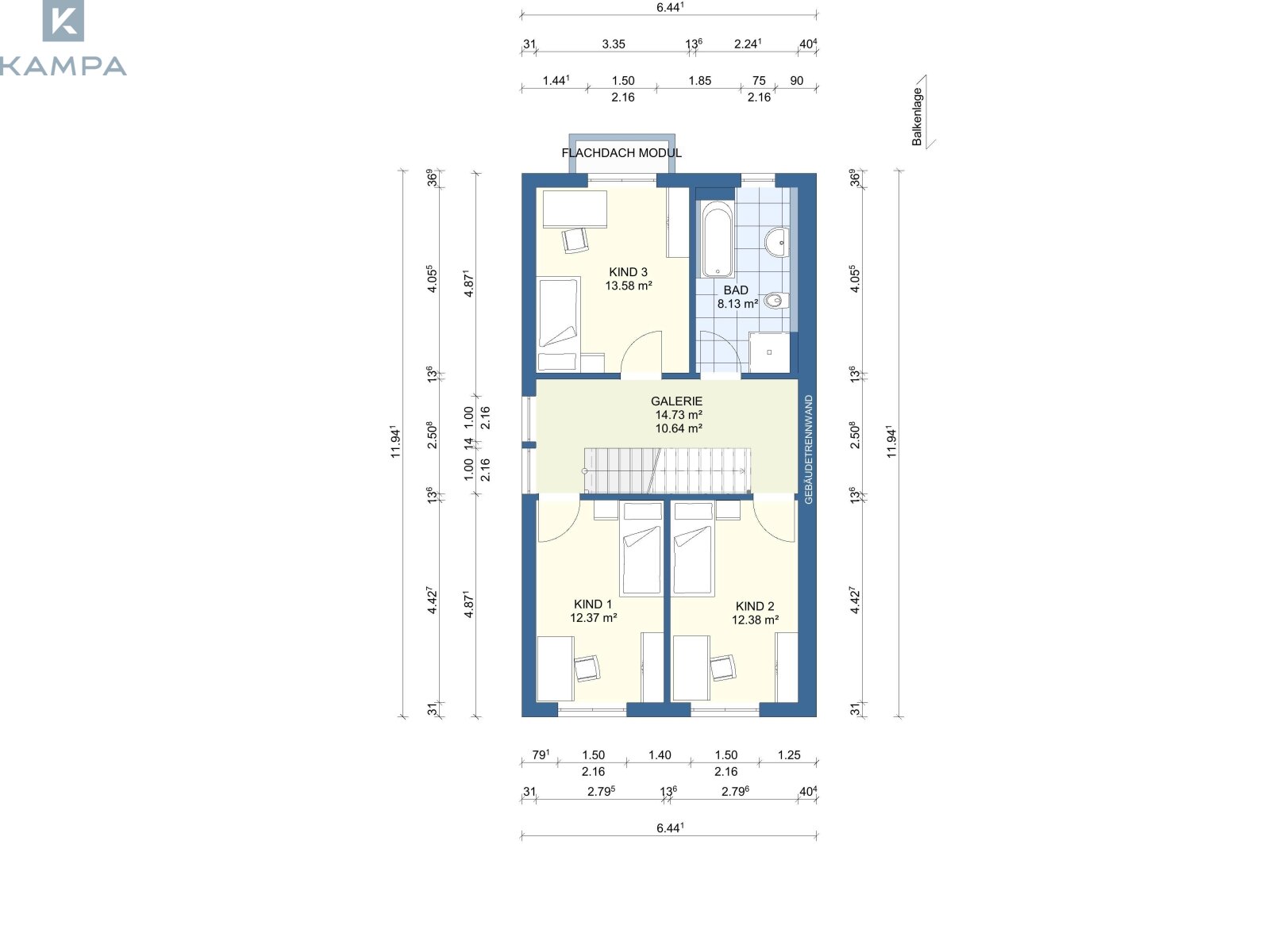 Moderne KAMPA-Doppelhaushälfte mit ca. 151 m² Wohnfläche, Dachstudio und hochwertiger Ausstattung in Lonsee