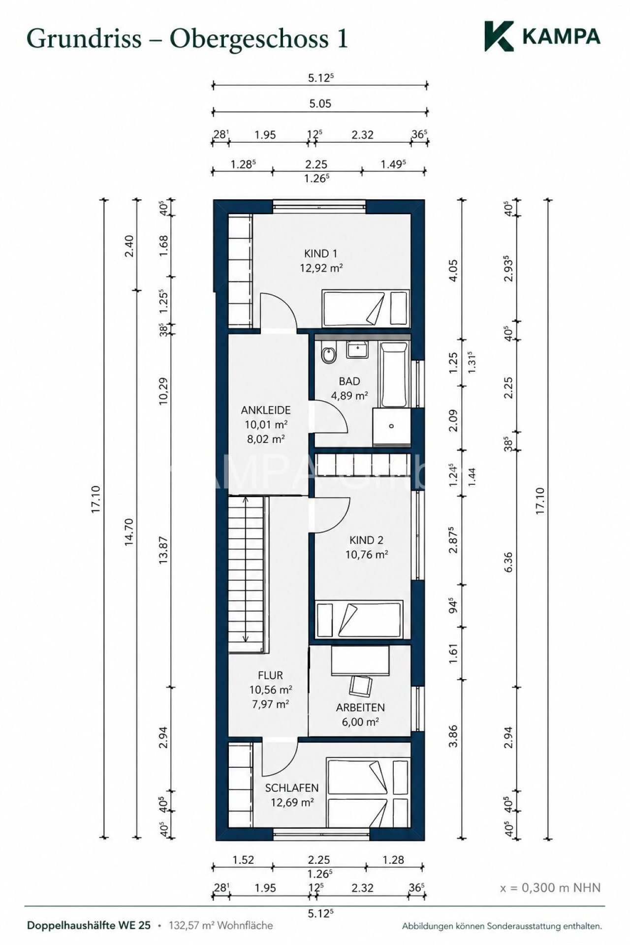 Grundriss OG - Doppelhaushälfte - Kampa Grundriss OG - Doppelhaushälfte - Kampa